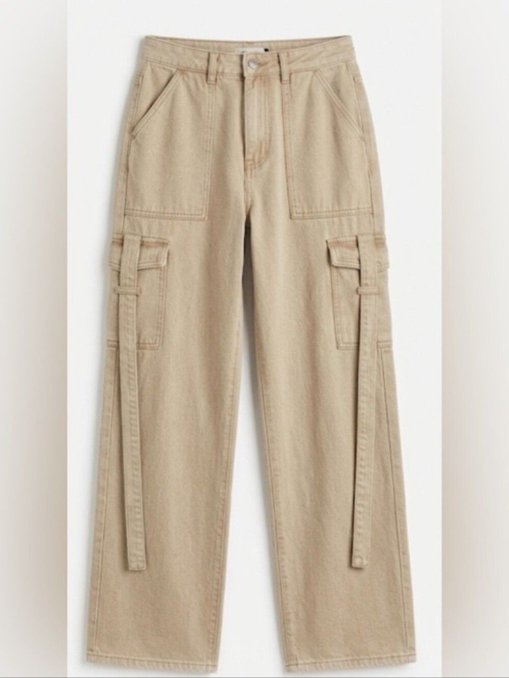 {Sincerely Jules} Beige Utility Cargo Jeans - Picture 2 of 7